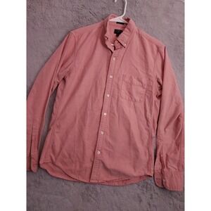 J Crew Shirt Mens Medium Chambray Oxford Cloth Slim Fit Pink Preppy Casual M